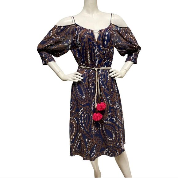 ANTHROPOLOGIE  Convivial PomPom TASSEL Dress 6 8 - Picture 9 of 15